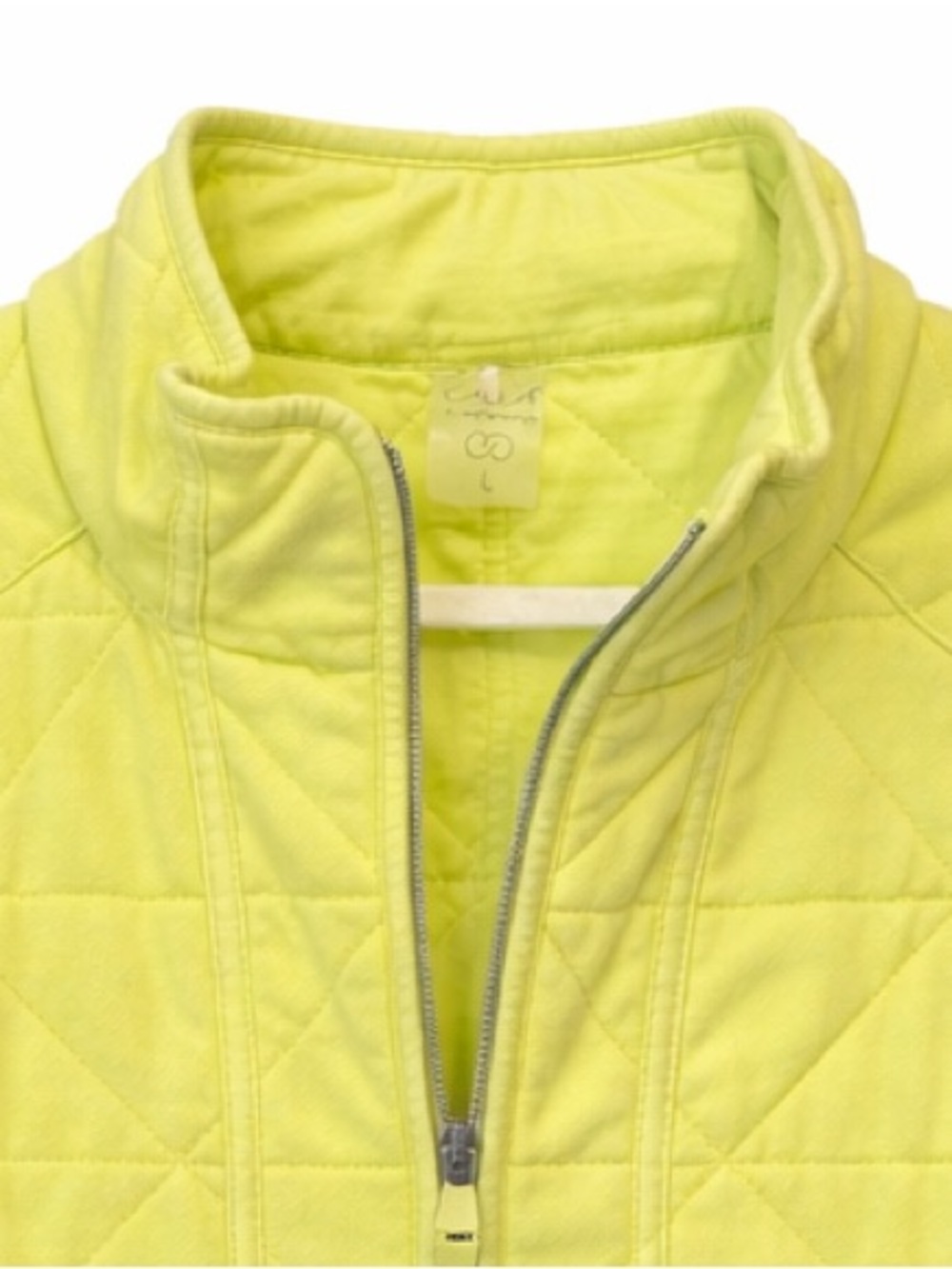 CALIA Carrie Underwood Quilted Jacket Lime Green Zip Pockets Women L - Picture 3 of 6